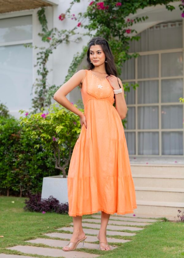 Mulcotton With Gathers Straps Dress
