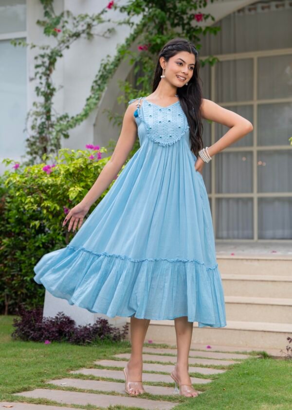 Mulcotton With Gathers Straps Dress